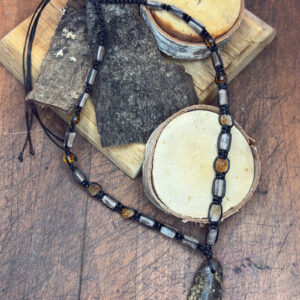 Wisiorek Z Bursztynem Torfowym l Cytrynem